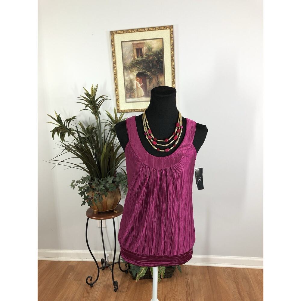Iz Byer Califonia Women Tank Top Size S Sleeveless Open Back Banded Hem Purple